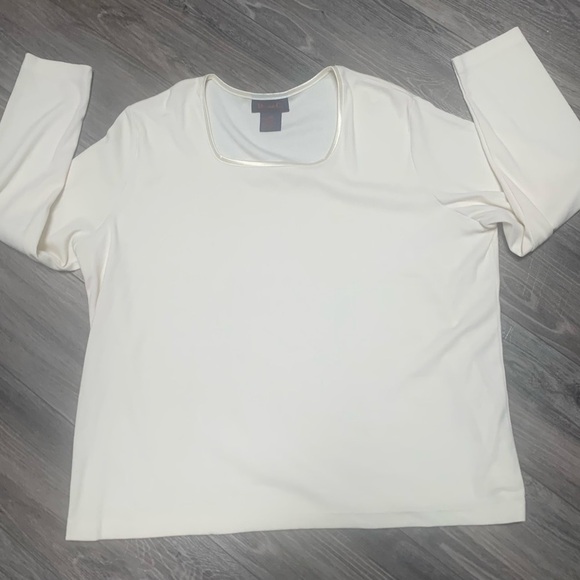 Denim&Co square popover neckline long sleeve pullover top shirt. Size 2X - Picture 3 of 13